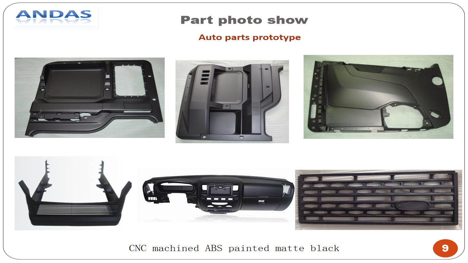 CNC machined prototype parts from historical Andas prototyping materials