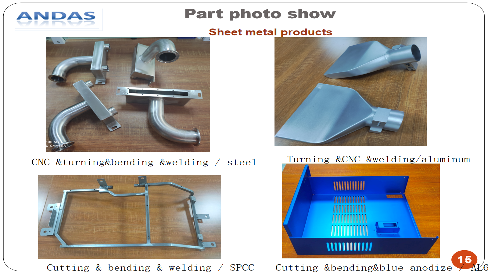 Sheet metal prototype parts including cutting bending and welding examples